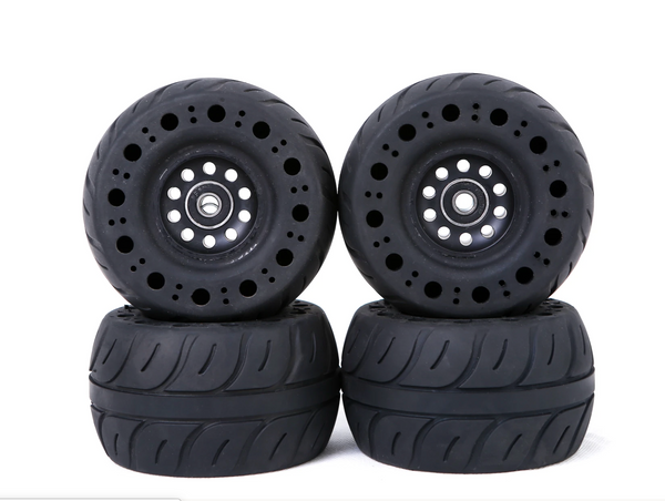 Free Shipping 4 Black Carve 115mm Airless Rubber Wheels with 2 Direct Drive Motor KEGEL Adapter - ridefaboard