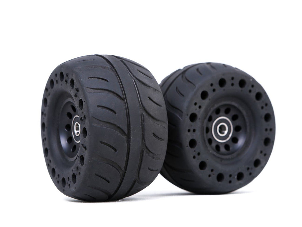 Free Shipping 4 Black Carve 115mm Airless Rubber Wheels with 2 Direct Drive Motor KEGEL Adapter - ridefaboard