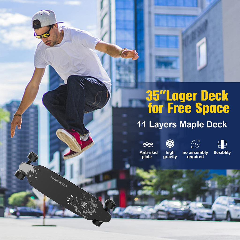 COOL&FUN Electric Skateboard with Remote, 400W Brushless Motor