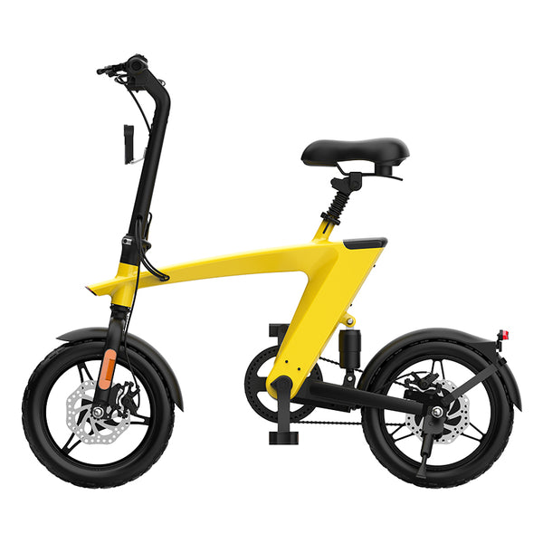 Bicicleta eléctrica plegable Ridefaboard HX 14“, rango superior de 35+ millas, velocidad máxima de 25+ Kph 